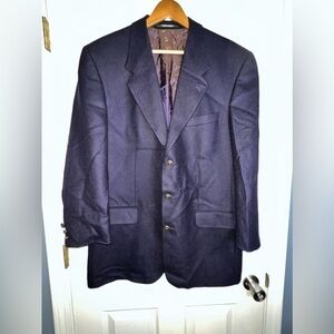 Baumler Avantgarde Mens 42 Long Blue 100% Virgin Wool Sport Coat Suit Jacket 42L